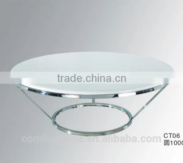 CT06 Basic Designs Artificial Marble Top Coffee Table With Stainless Steel Frame. photo-2