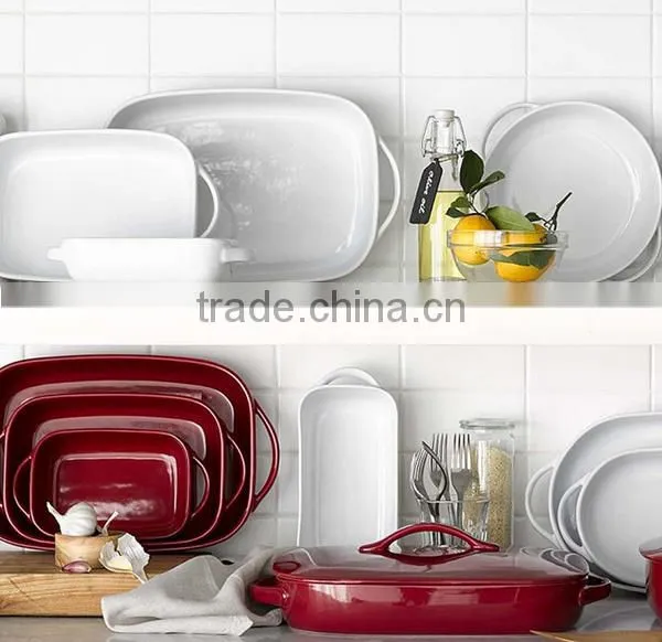 Customized Ceramic Oval Bakeware Cake Plate photo-4