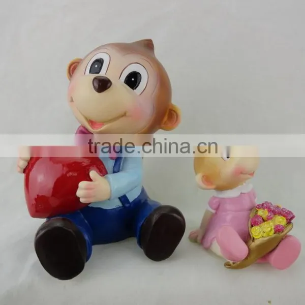 Resin Monkey Figurine for Valentine Decoration photo-2