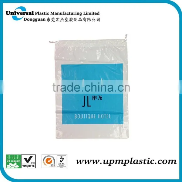 High Quality Biodegradable Disposable Cotton Plastic Drawstring Bag