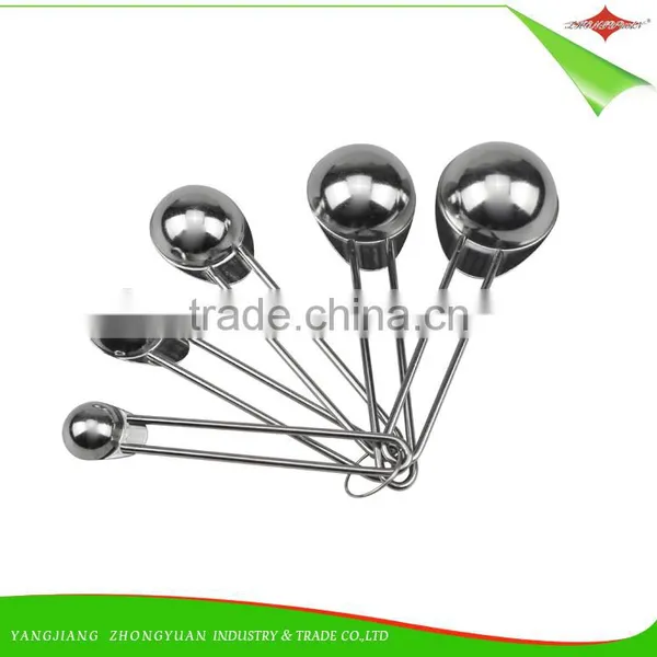 ZY-L1015 High Quality 5pcs 18-0 Stainless Steel Measuring Spoon Set With Metal Ring photo-2