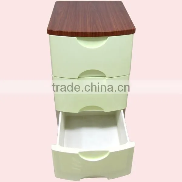 3 Layers Wooden Cover Plastic Chest Of Drawers photo-2