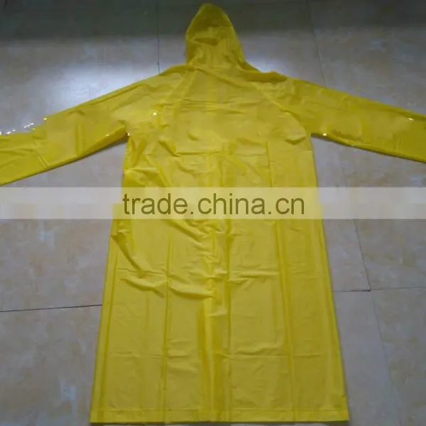 Adult Yellow 100% PVC Rain Poncho With Sleeves for Promotion photo-6