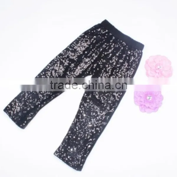 Factory Wholesale Icing Pants Adorable Baby Black Long Pants Toddler Infant Girls Sequin Pants photo-4