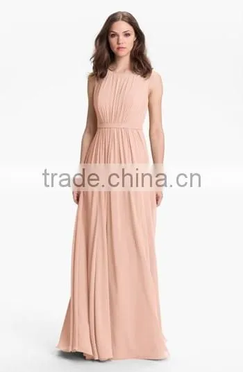 MGOO 2016 Formal Occasions Pleated Chiffon Maxi Dress Pictures Of Latest Gown Plain Elegant Prom Dress photo-4