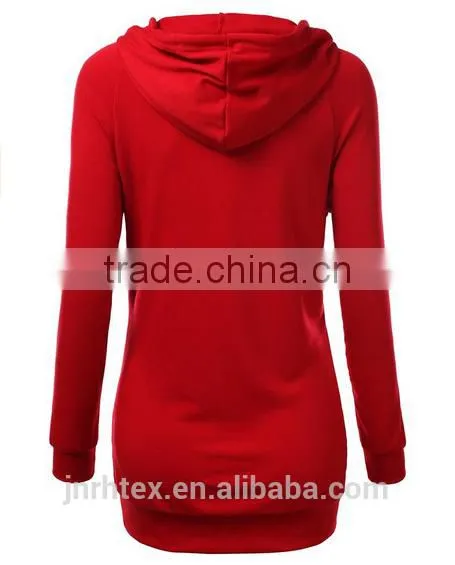 Custom Made Blank Elongated Solid Color Pullover Hoodies photo-4