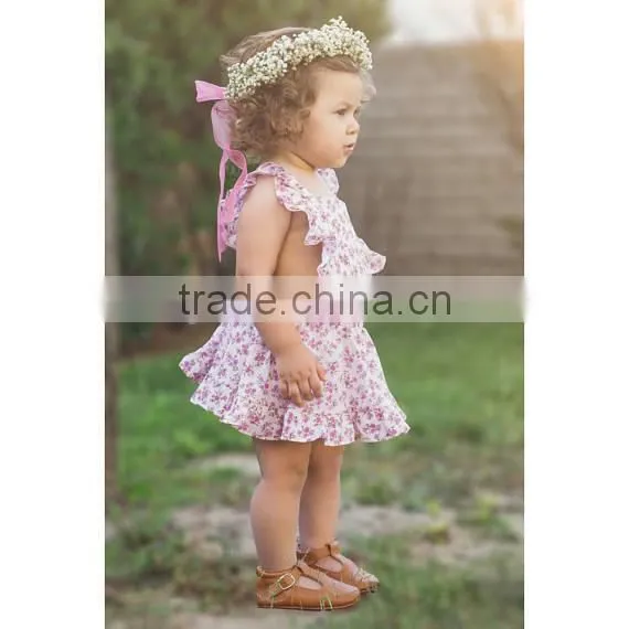 Adjustable Straps Floral Pinafore Baby Dress Girls Soft Baby Wear Clothes photo-2