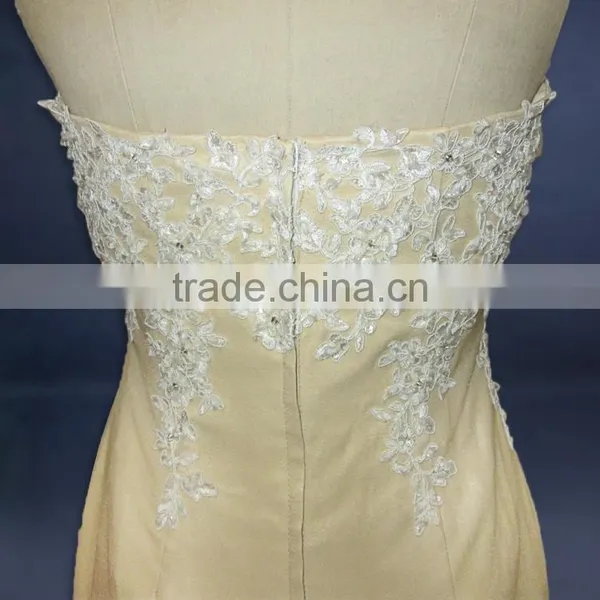 2017 China Manufacturer Customized Sleeveless Chiffon Pleated Skirt Wedding Dress photo-4