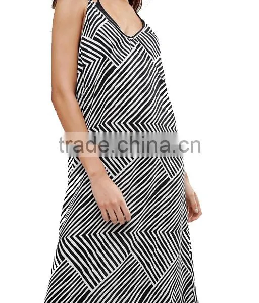 Latest Summer Sexy Women Beach Long Dress Striped Satin Casual Fashion V-neck Beach Wear Dress photo-4
