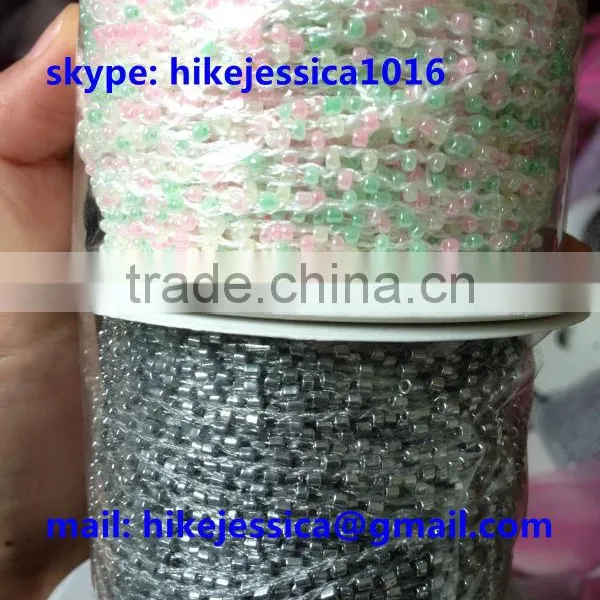 Wholesale Beaded Garment Loose Beads/ Cording Bead / Cheap China Glass Beads Roll Cording Thread photo-4