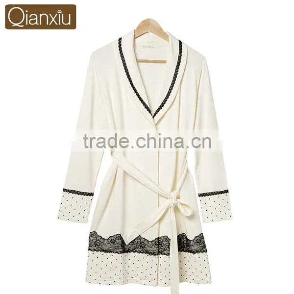 Latest Design Qianxiu Wholesale Cheap Cotton Bathrobe photo-4