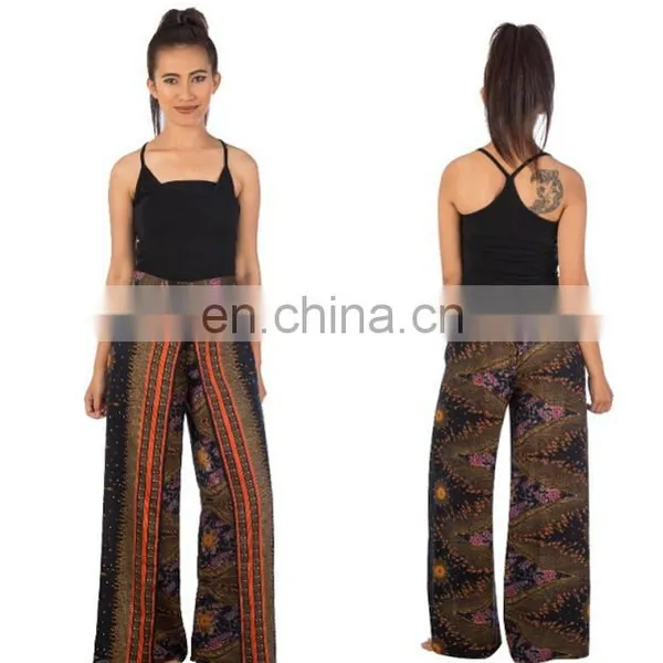 Lofbaz Boho Wide Leg Side Slits Belly Dance Gypsy Hippie Harem Pants Trousers photo-5