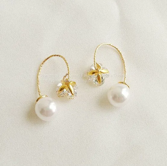 Exquisite Earrings Handmade Gold-plated Solid Zircon Flower Earrings photo-4