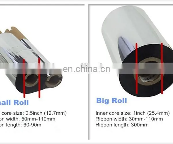 Barcode Ribbon, Thermal Transfer Wax Ribbon for Printing on Labels Size 110mm*300m photo-3