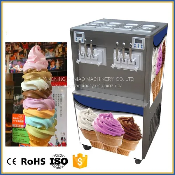 4 Hoppers Commercial 6 Flavor Soft Serve Ice Cream Machine Softy Making Machine WT/8613824555378 photo-2