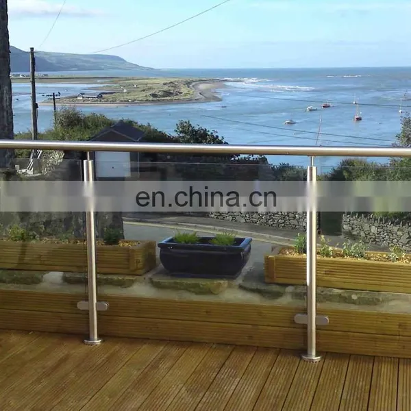 Outdoor Balcony Railing Design Stainless Steel Glass Railing Balustrade Handrail photo-3