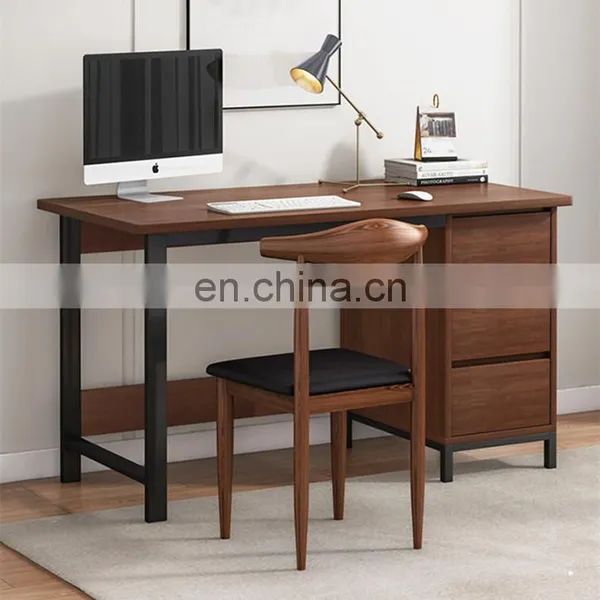 Computer Desk Bedroom Furniture Space Saving Wooden Small Simple Modern Home Study Computer Desk With Storage photo-3