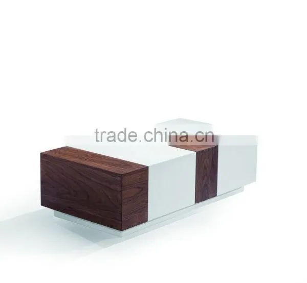 Tell World Modern Hidden-Storage White Lacquer Coffee Table photo-2