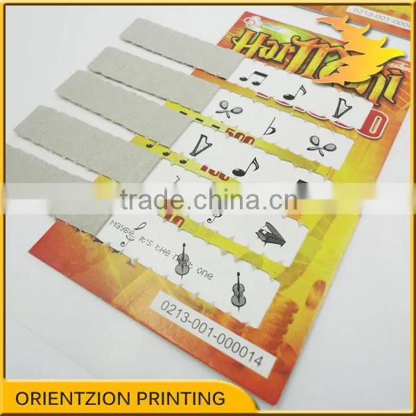 Pull Tabs Lottery Cards.