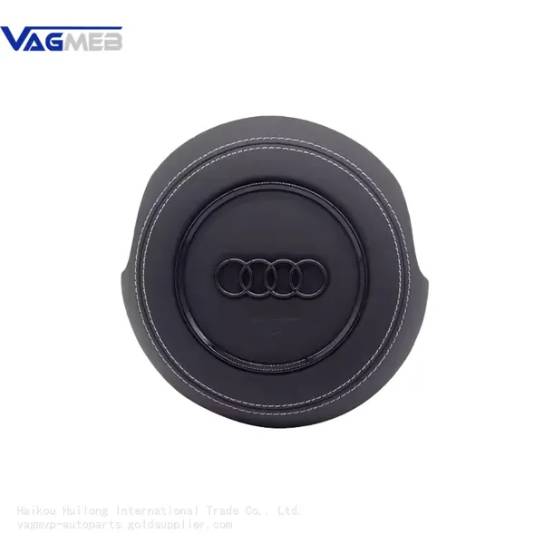 For Audi A4 B9 Alcantara Leather Steering Wheel Airbag Cover Trim Cover White/Black/Red Stitching