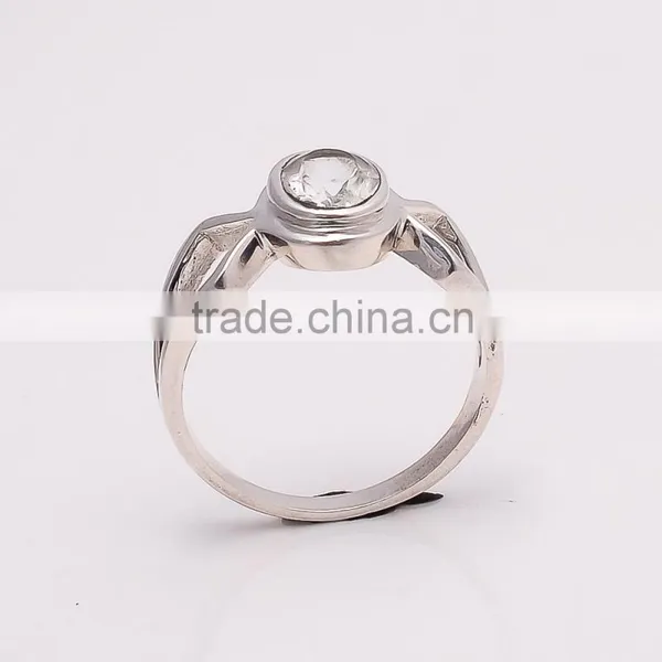 WHITE TOPPAZ RING ,925 Sterling Silver Jewelry Wholesale,WHOLESALE SILVER JEWELRY,SILVER EXPORTER,SILVER JEWELRY FROM INDIA photo-3