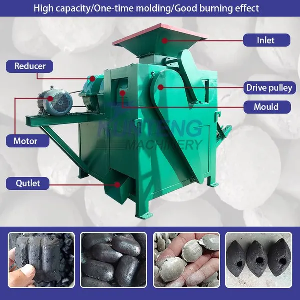 Complete Semi Coke Biomass Carbon Powder Lignite Tail Coal Ball Pressing Forming Production Line photo-5