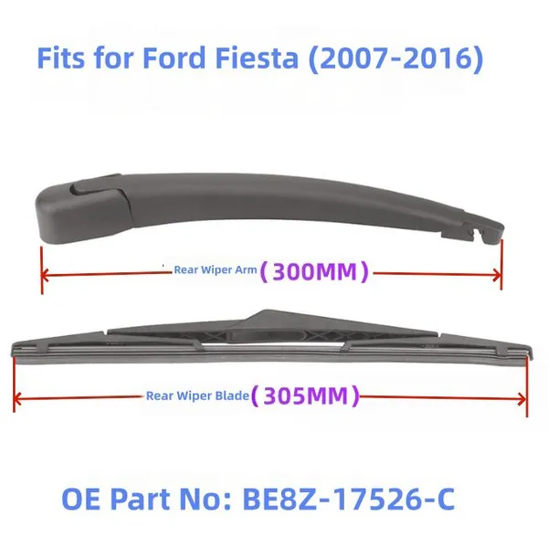Rear Wiper Blade With Arm Assembly for Ford Fiesta 2007‑2016 OE BE8Z‑17526‑C