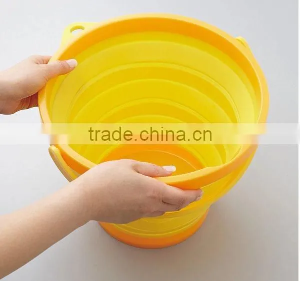 Portable Space Saver Outdoor New Collapsible Silicon Round Water Bucket Container photo-5