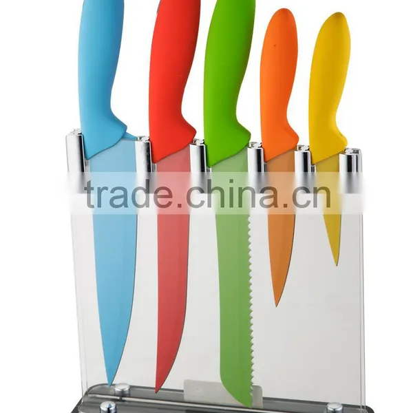 PP+TPR HANDLE 6PCS KITCHEN KNIFE SET