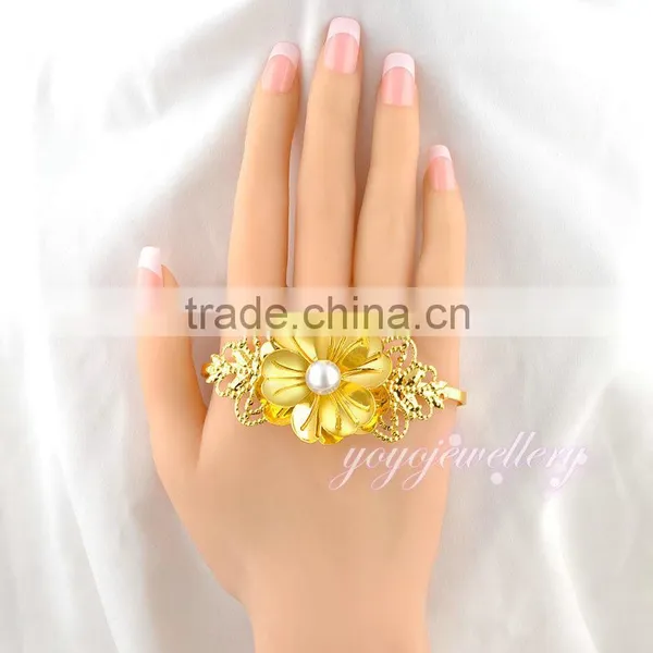 Flower Pearl Ladies Model Women Hand Palm Bracelet photo-2
