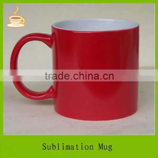 Red Coated 11oz Ceramic Sublimation Coffee Mug Printing Mugs
