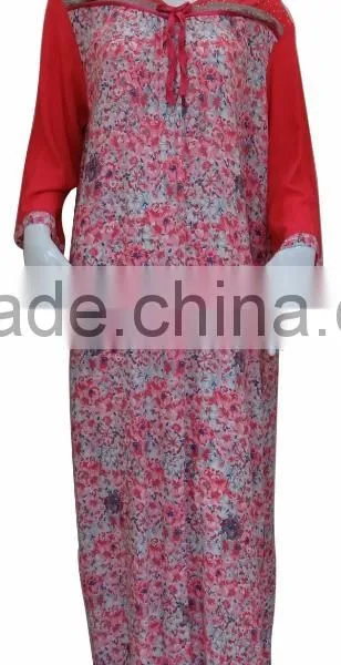 100% Rayon Maxi Dress,long Dress, Muslim Throbe With Lace photo-3