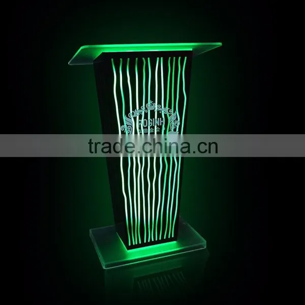 Clear Acrylic Podium Night Bar Table With LED Light, Night Bar DJ Facade photo-2