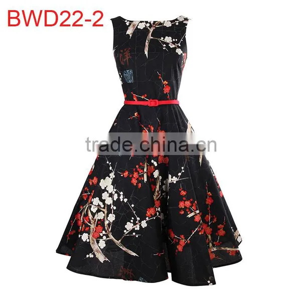 Women's Cotton Short Frock Designs Rockabilly Swing Prom Vintage Dress 50s photo-4