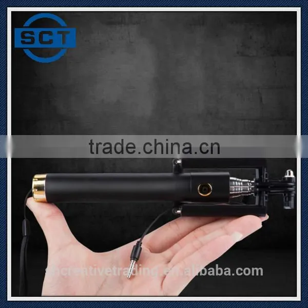 Wired Selfie Stick Monopod Built-in Remote Shutter photo-4