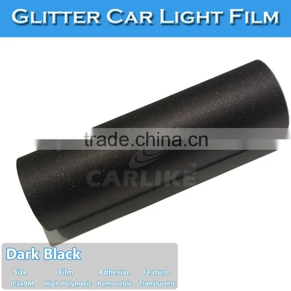 Paypal Payment Dark Black Glitter Foil For Auto Headlight Decoration photo-2