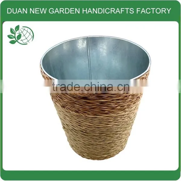 Rattan Zinc Flower Planter