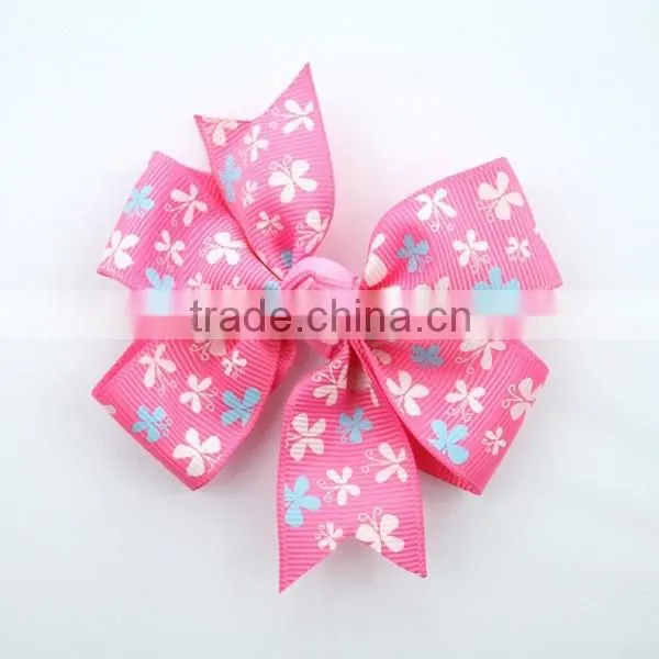 Sweet Butterfly Printed Ribbon Bow