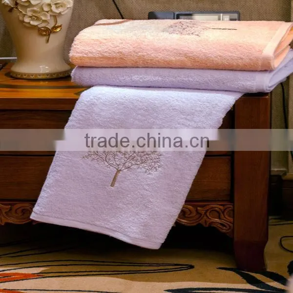 Bamboo Fiber Bath/face Towel With Embroidery
