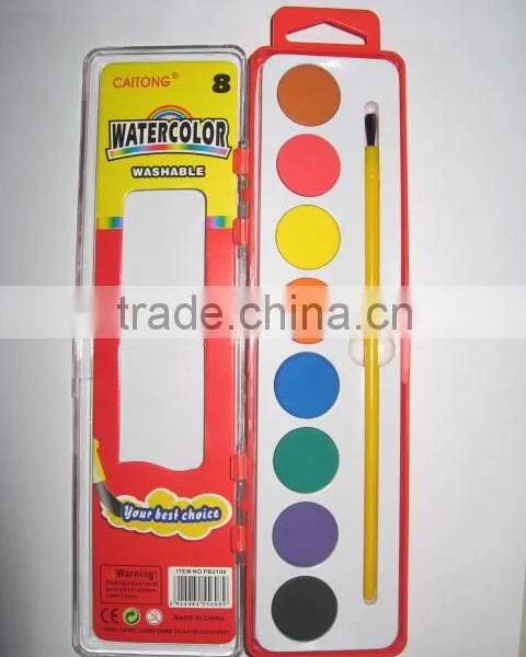 8 Bright Colors of Water Color Paint