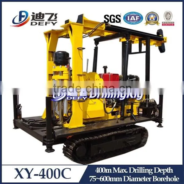 400m Factory-Price Portable Xy-400c Used Water Well Crawler Mounted Borehole Drilling Machine for Sale