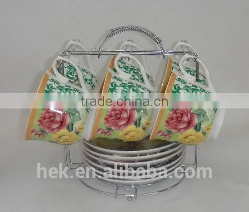 Flower Design Cup and Saucer Set photo-6