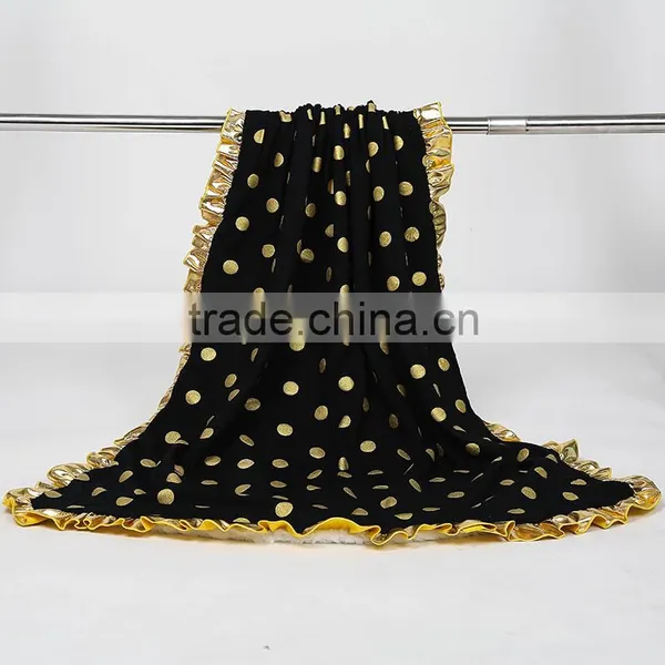 Wholesale Latest Cotton Blanket China Factory Deep Pink Gold Polka Dot Blanket photo-5