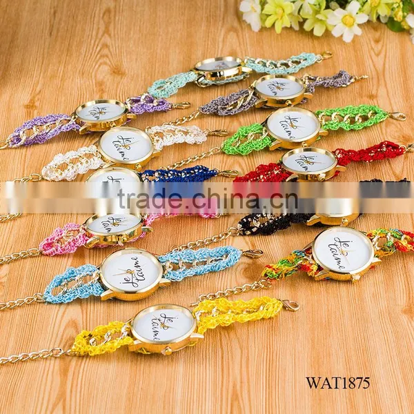 New Classic Geneva Ethnic Braided Analog Quartz Chain Jetaime Stainless Steel Watch photo-6