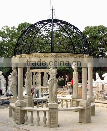 China Competitive Price Natural Stone Angle Wings Pavilion Design for Landscape photo-3