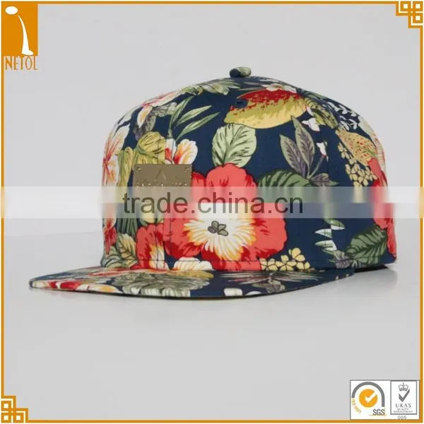 New Fashion High Quality 6 Panel Printed Custom Floral Sanpback Cap Whoesale photo-2