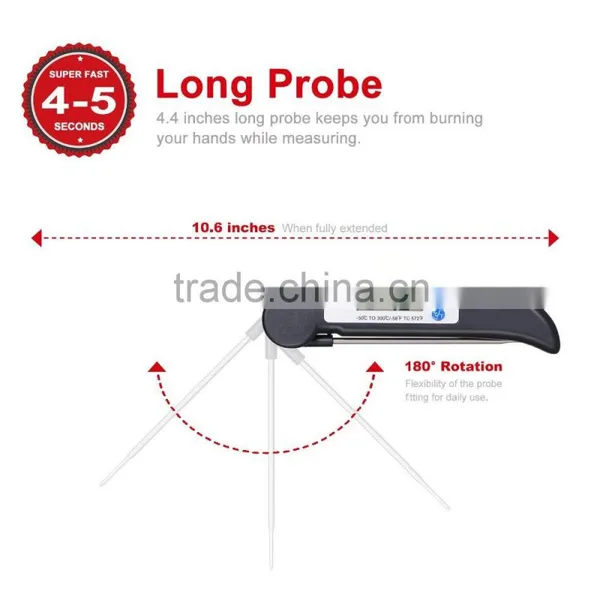 Long Probe LCD Screen Digital Stainless Baby Milk BBQ Meat Cooking Thermometer With Instant Read photo-5