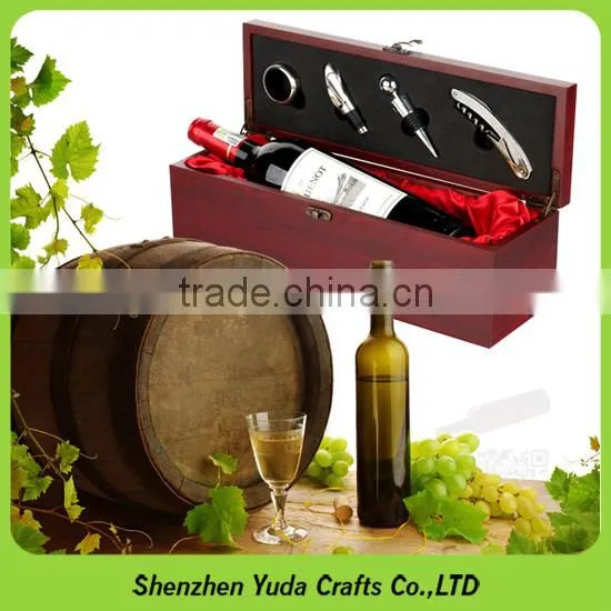High-grade MDF Packaging Case Luxury Wine Wooden Box With Lock photo-2