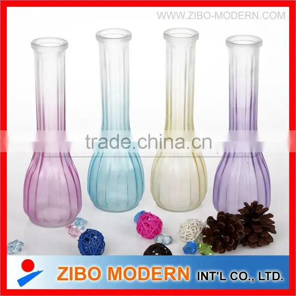 Colored Glass Vases Semi-Color Sprayed Cheap Colored Glass Flower Vase photo-5
