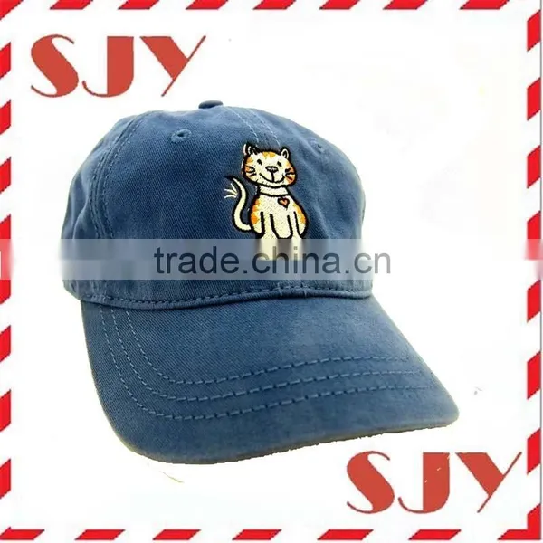 Navy Blue Animal Embroidery 6 Panels Low Profile Unstructured Baseball Cap photo-2